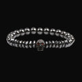 Obsidian Night Skull Bead Bracelet