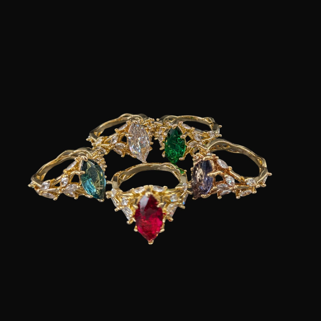 Sacred Leaf Stone Ring Collection