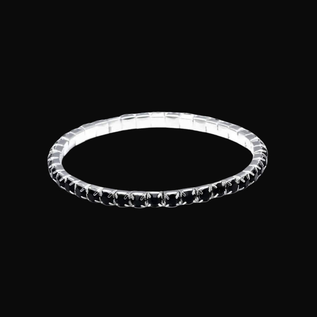 Obsidian Radiance Rhinestone Bracelet