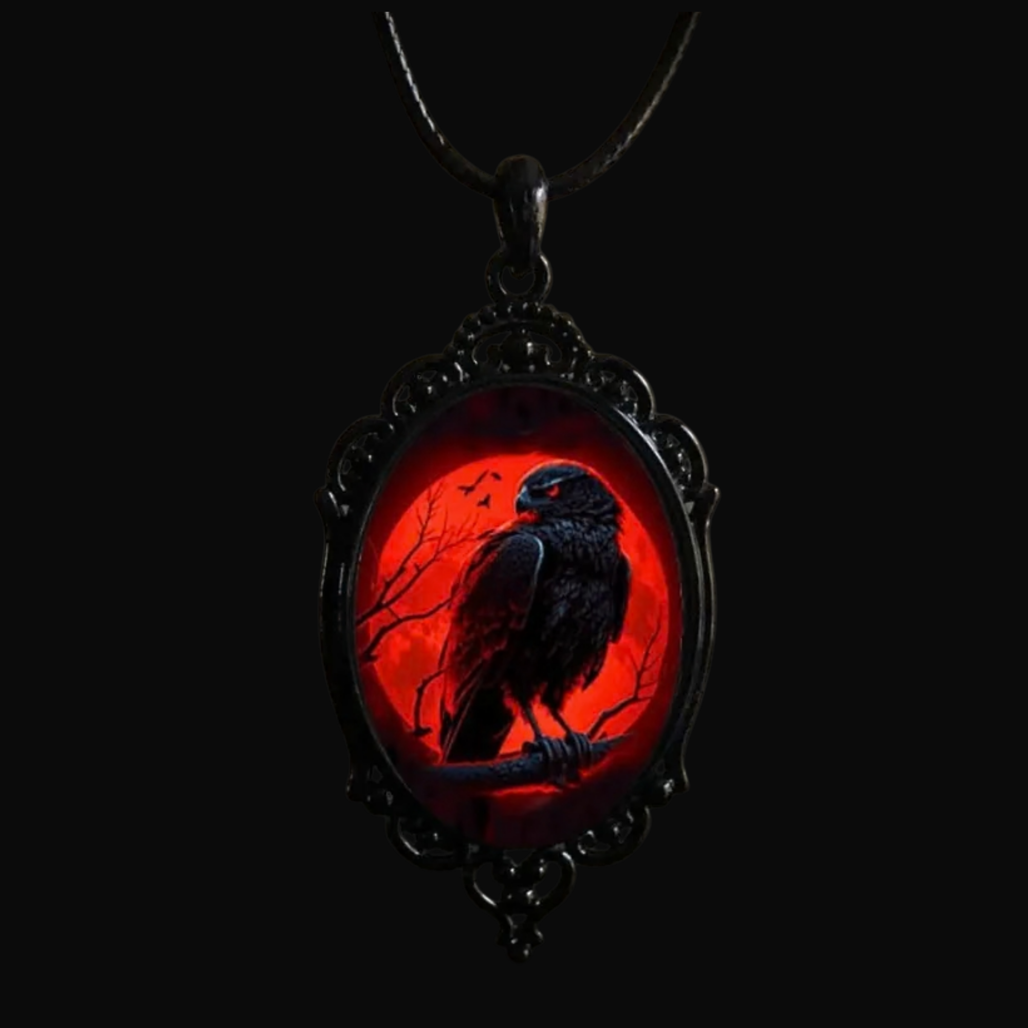 Blood Omen Crow Pendant Necklace