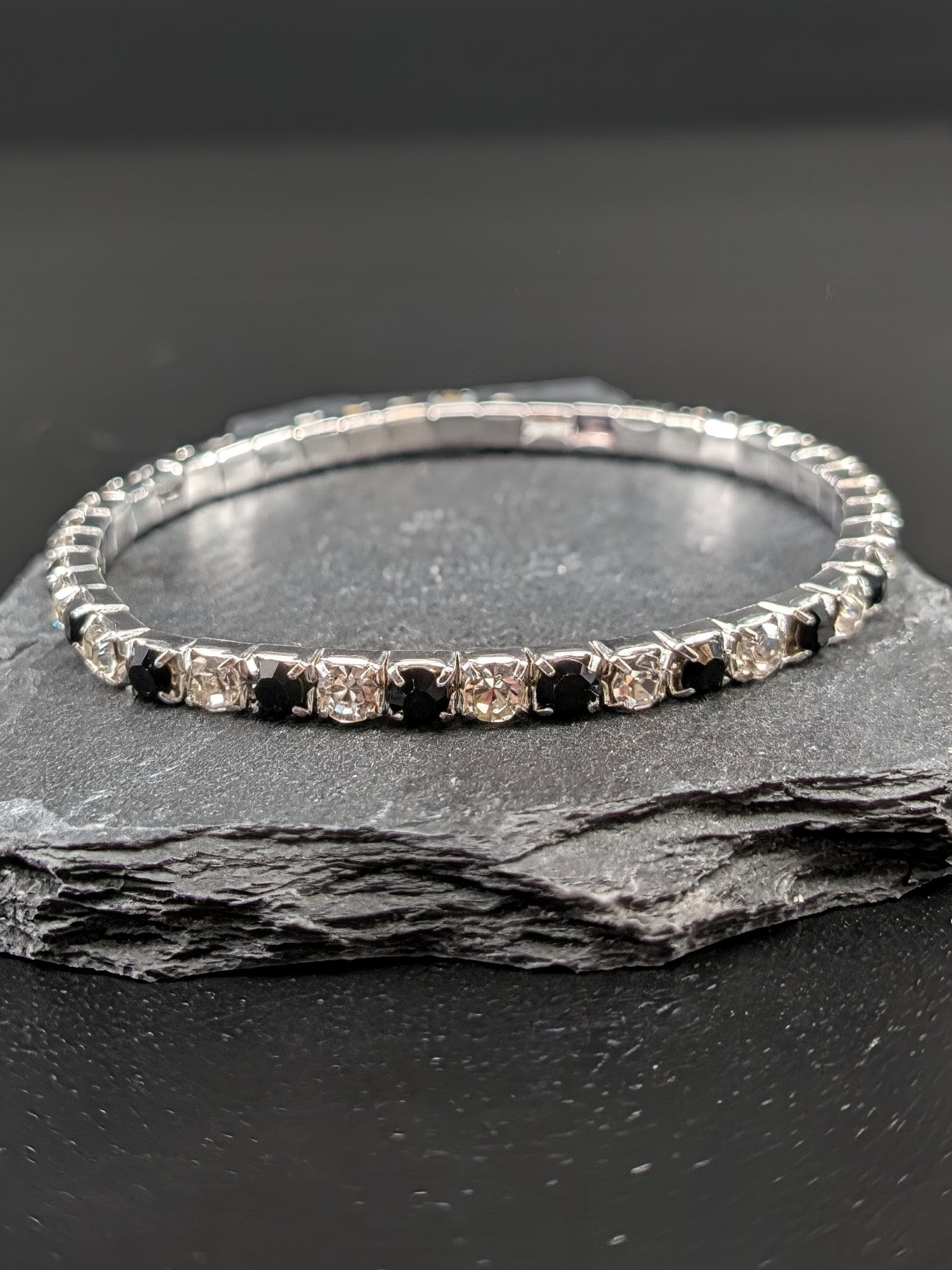 Obsidian Radiance Rhinestone Bracelet