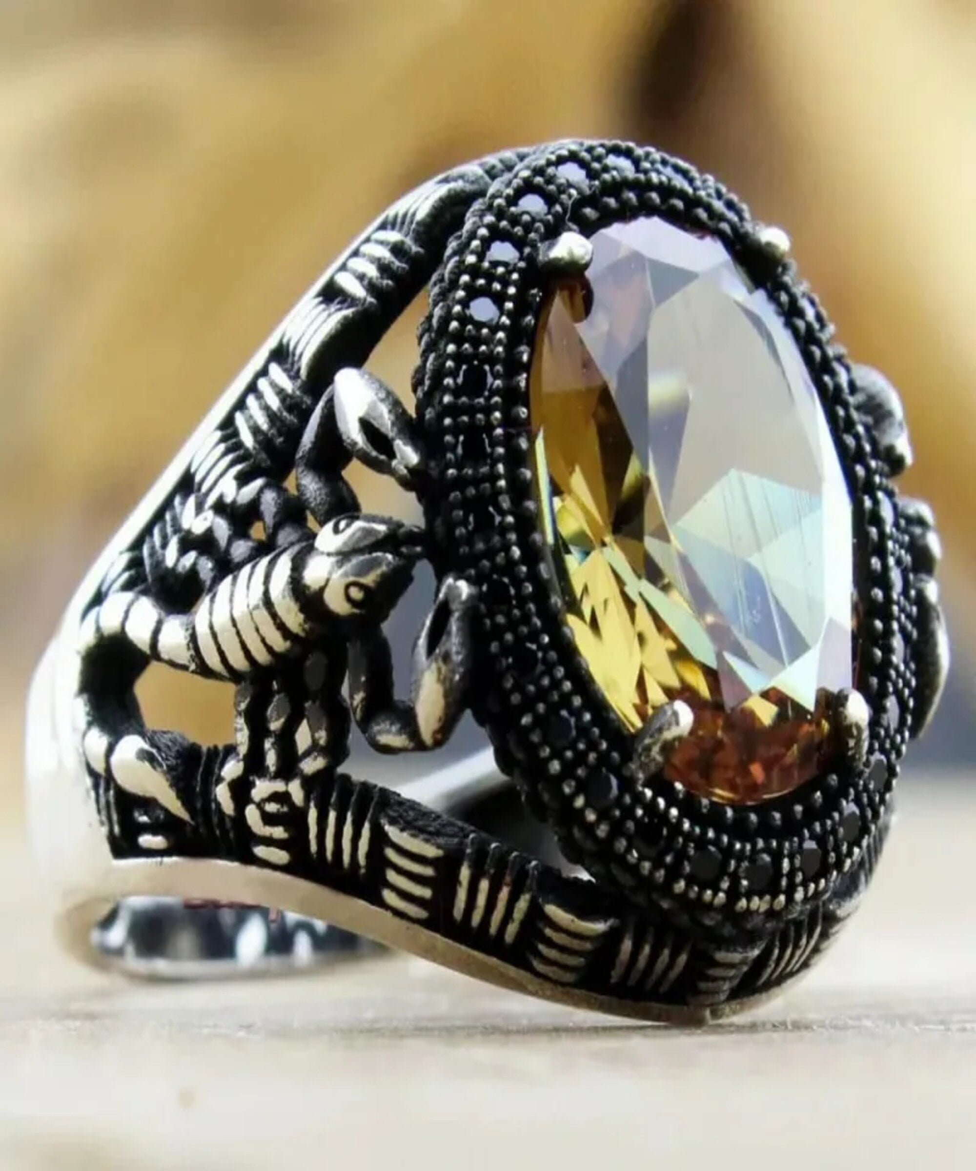 Golden Core Scorpion Mens Ring