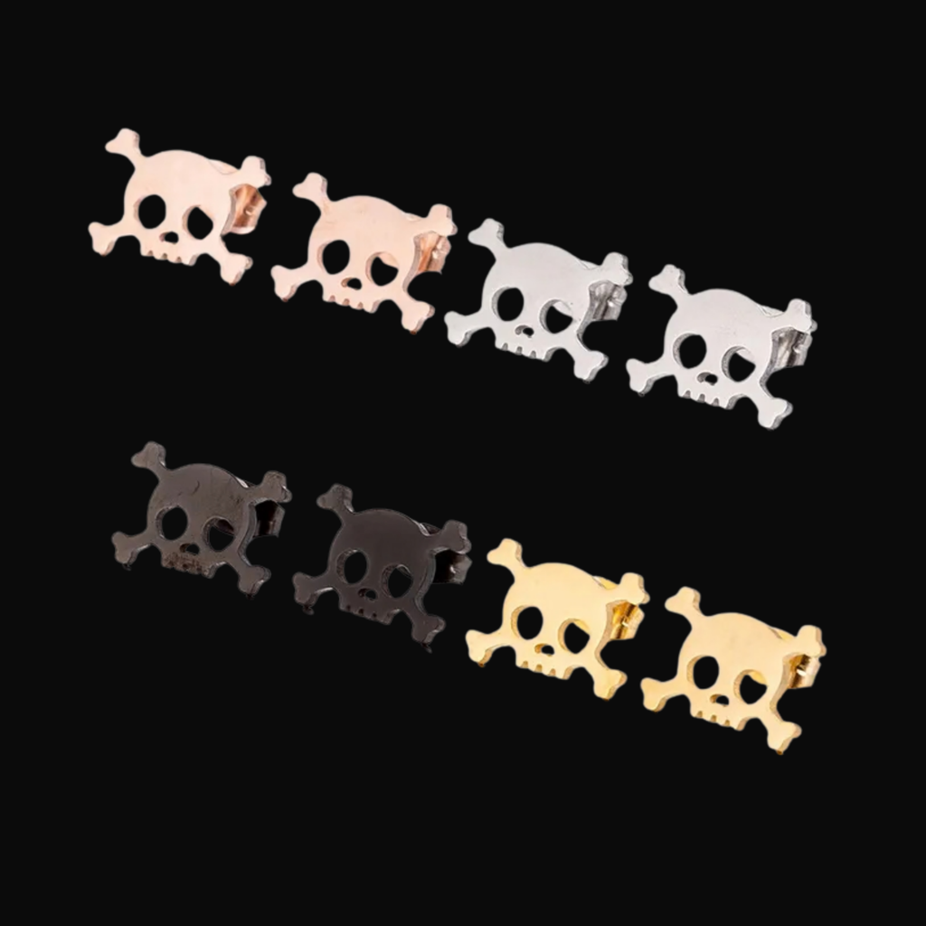 Midnight Skull Stud Earrings