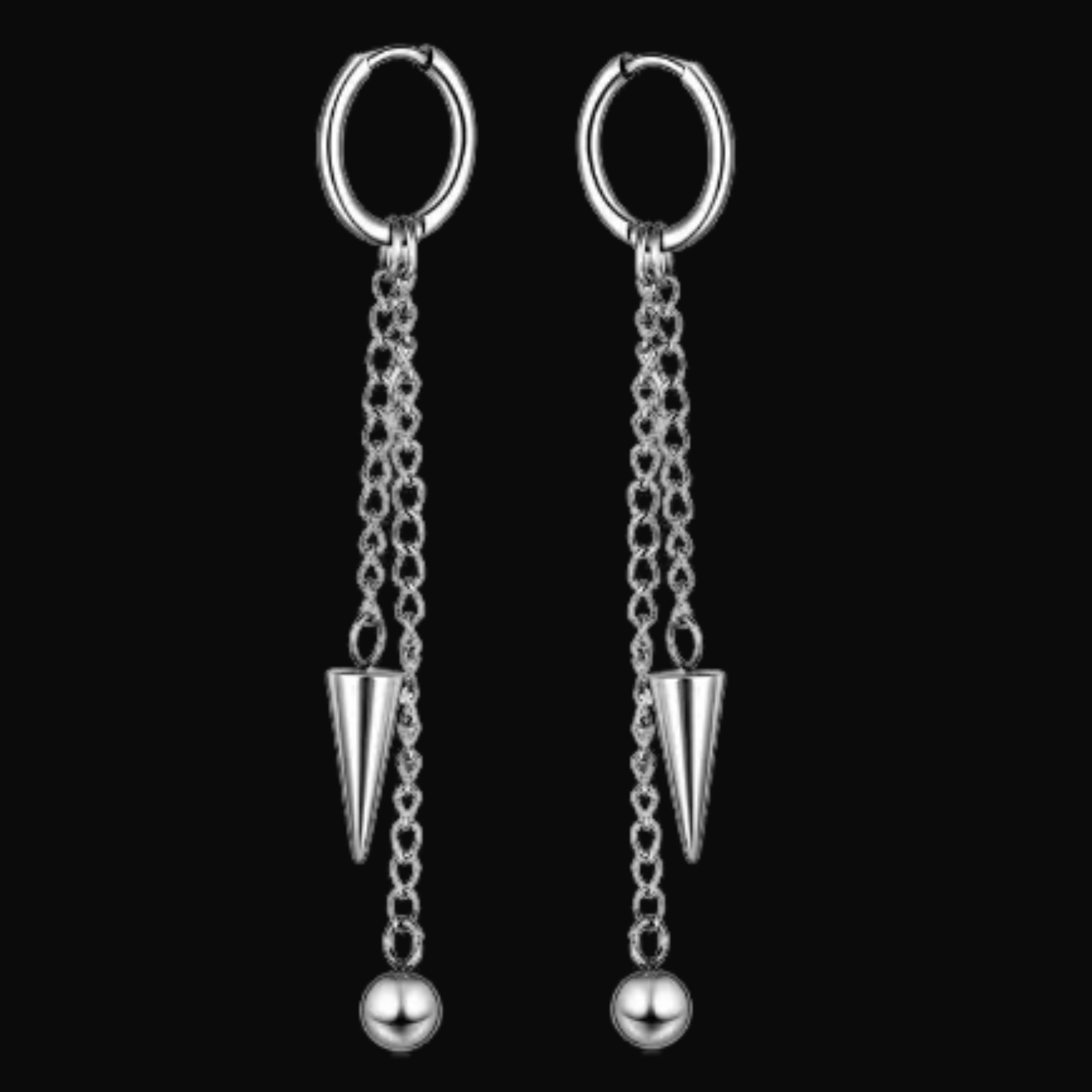 Razorlink Spike Chain Earrings