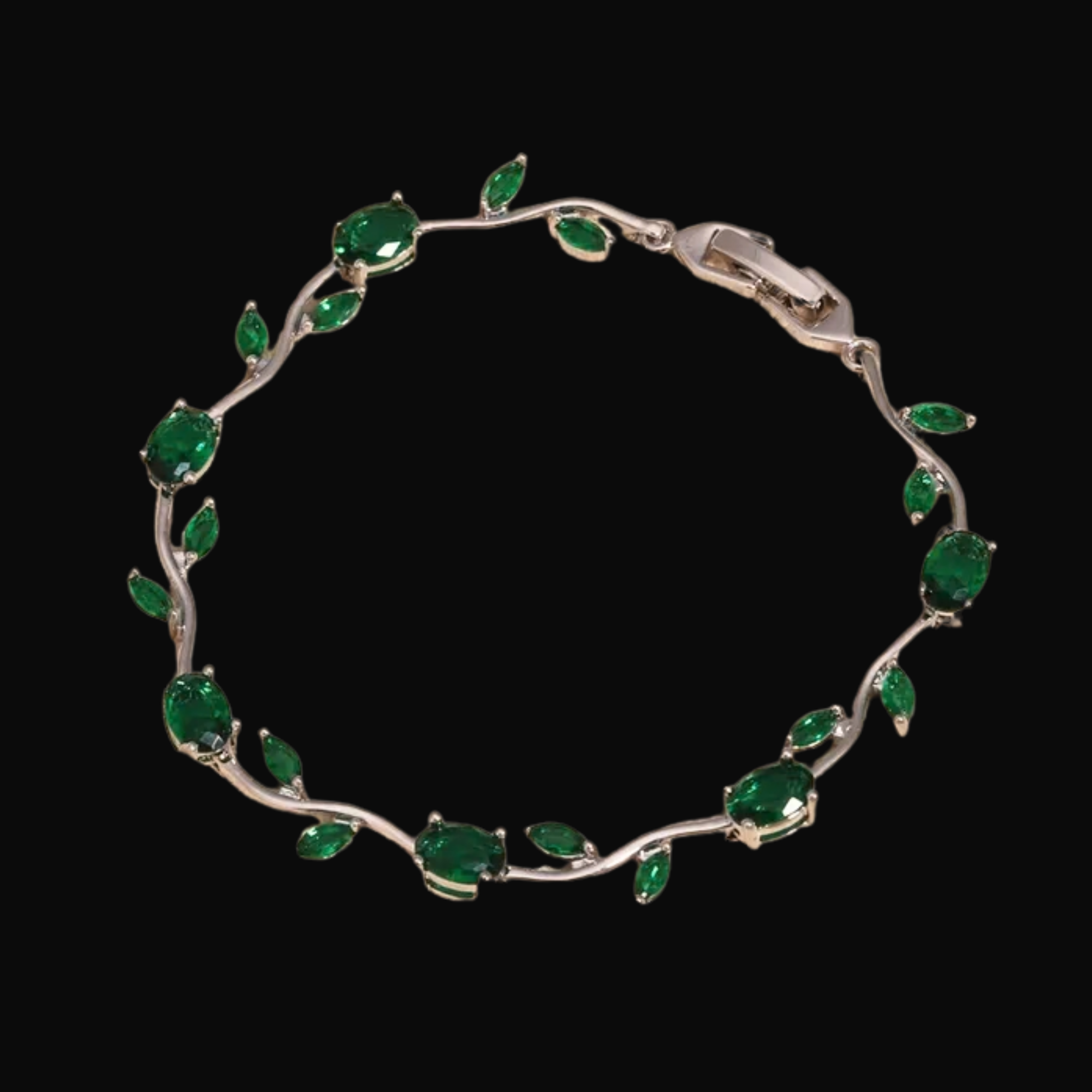 Whispering Vines - Verdant Leaf Bracelet